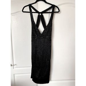 Marciano Black Sequence midi dress